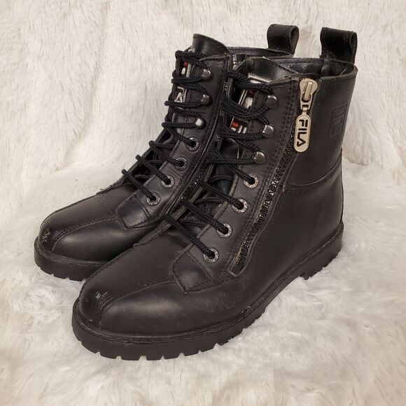 Fila Zippered Lace Up Grunge Combat Boots Size 7.5 - Picture 1 of 8